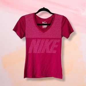 NIKE Hot Pink Athletic Active Dri Fit Workout Top